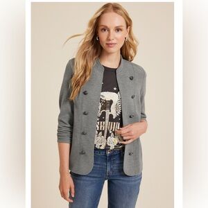 Women's Maurices Gray Double-Breasted Blazer Jacket M